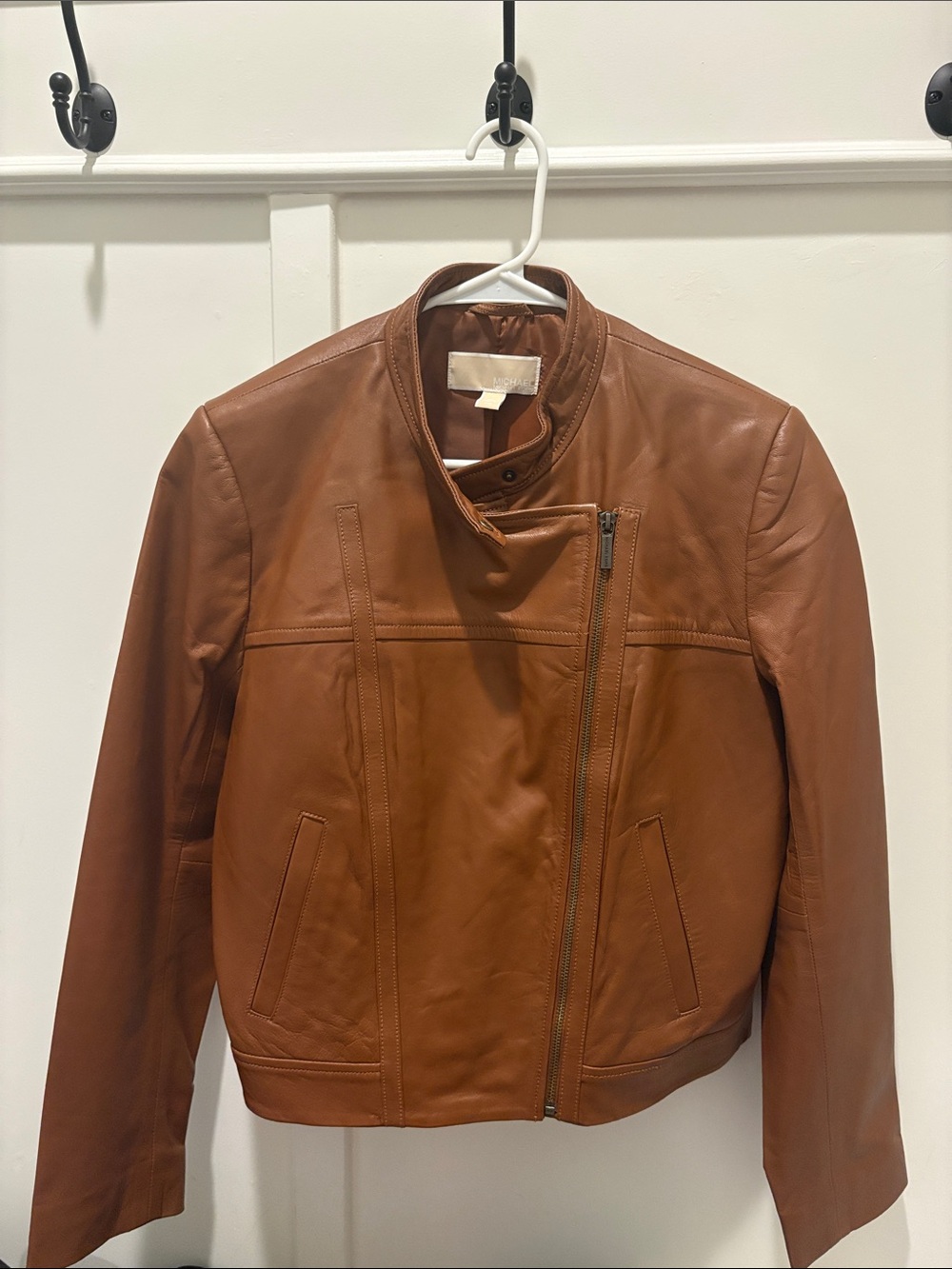 Women’s Michael Kors Classic Brown Real Lamb Leather Jacket